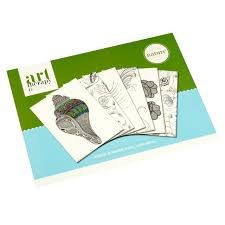 [N/A] Colouring Posters Art Therapy Nature Green 6pk