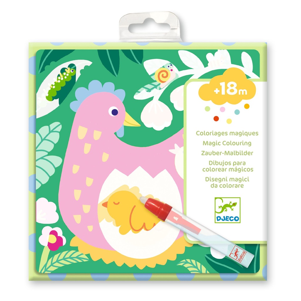 Magic coloring. Peekaboo! Garden Baby Animals - Djeco