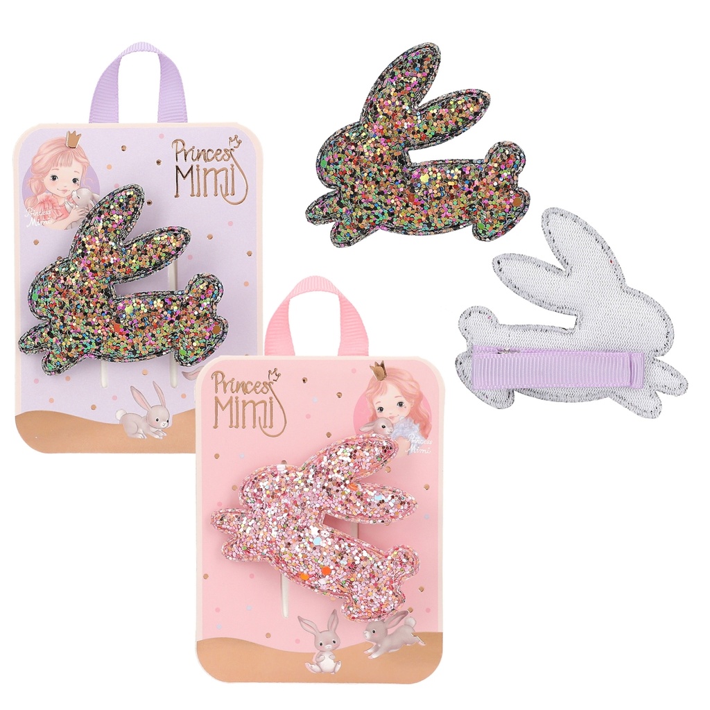Princess Mimi Hair Clip Glitter Bunny